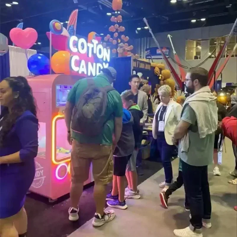 Customized Full Automatic Cotton Candy Vending Machine Deposit Party Time Kids Cotton Candy Make Machine for South Africa