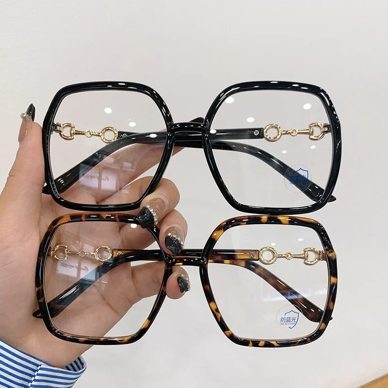 New Oversized Square Eyeglasses Woman Men 2024 Fashion Blue Light-blocking Male Female Eyewear Trendy Glasses for Reading