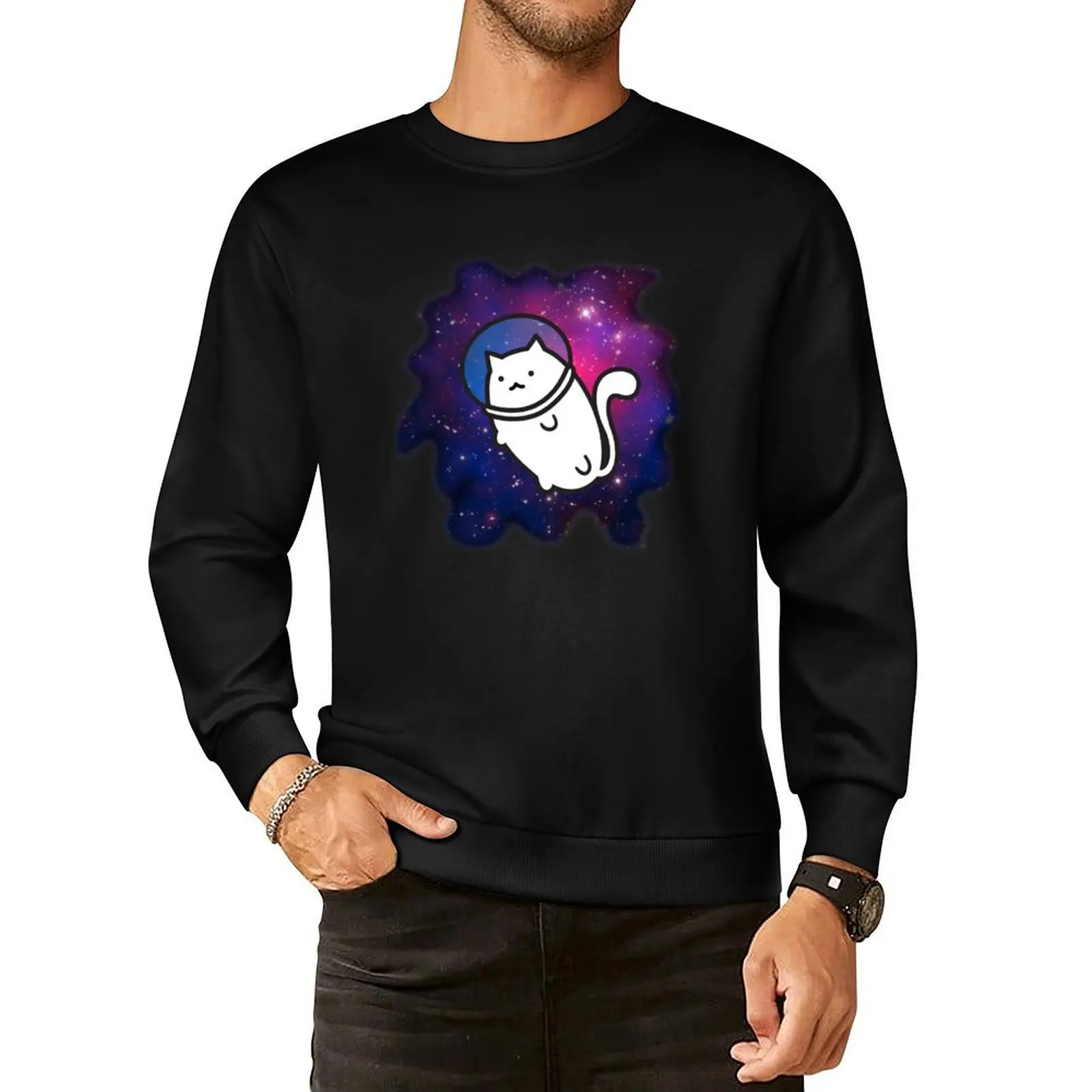 

Fat Cat in Space 1 Pullover Hoodie men clothing autumn clothes sweatshirt for men