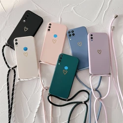 Crossbody Lanyard Silicone Phone Case For Huawei P30 P20 P40 Lite Pro Nova 3e 4e 5 5i 8 7 6 se P smart Plus 2019 Z P 30 Cover