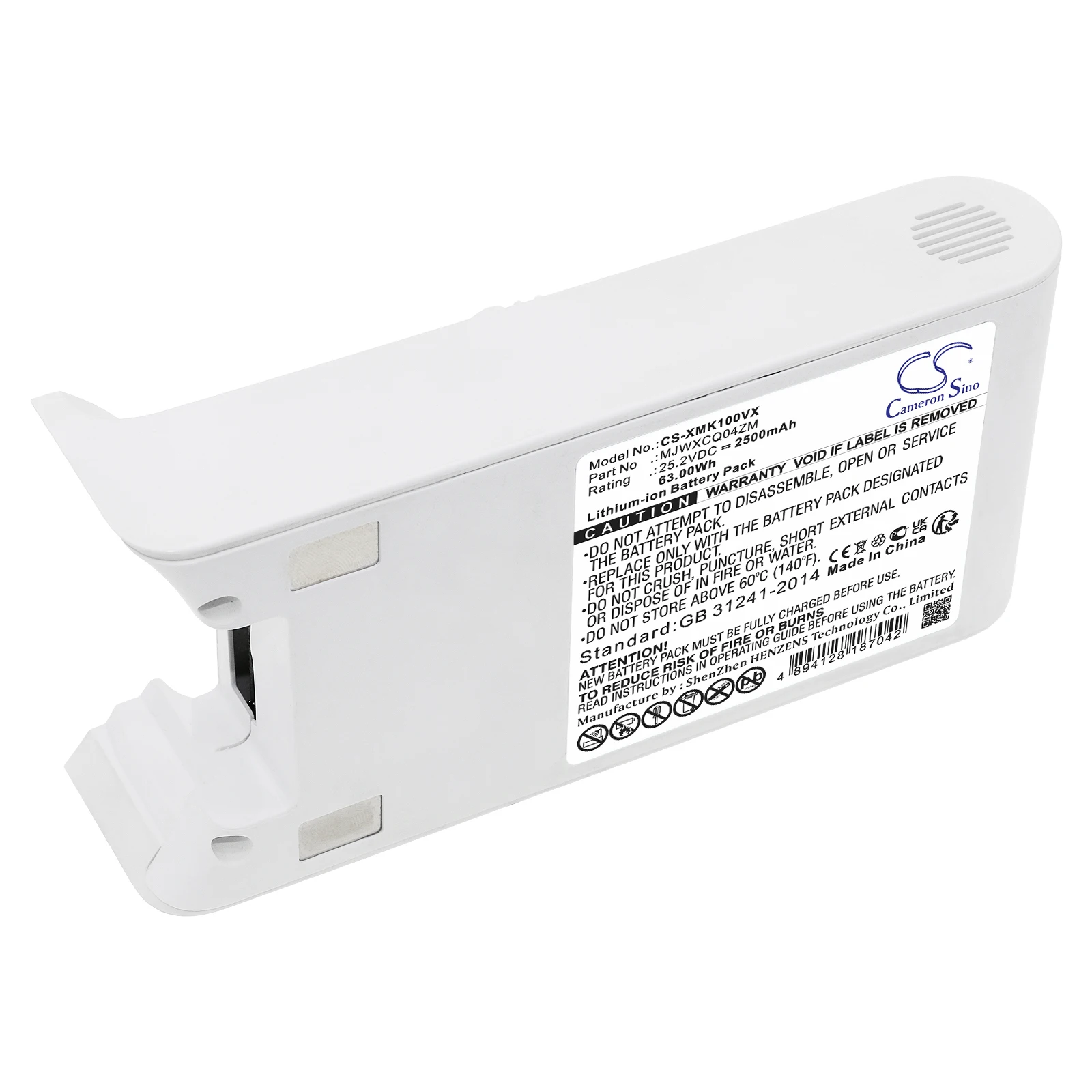 Replacement Battery for Xiaomi  K10, Mijia 1c, Mijia 1c Lite, Mijia K10, MJWXCQ04ZM, SCWXCQ02ZHM MJWXCQ04ZM 25.2V/2500mAh