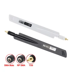 2pcs 5G Full Band WiFi Antenna 18dBi Indoor Mobile Signal Booster TS9 SMA for Improve 5G CPE Pro Router Network Stability Speed