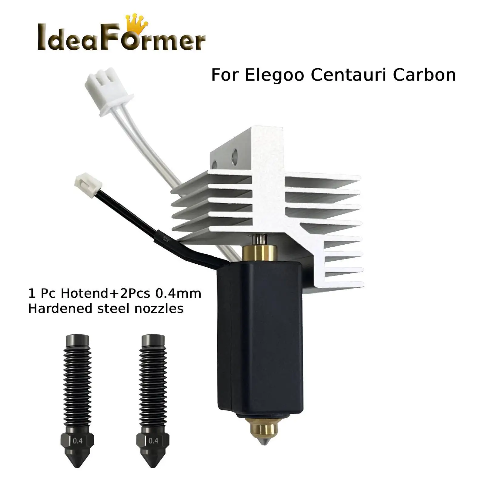 

Обновленный керамический Hotend для Elegoo Centauri Carbon Hotend, экструдер с печатающей головкой, горячий конец, 1 шт. + 2 шт., 0,4 мм, сопла из закаленной стали