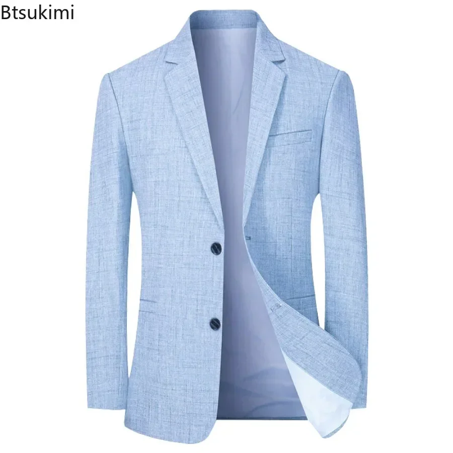 2025 Men's Suit Jacket Casual Business Slim Fitting Suit Bazers Men Solid Minimalist Job Jacket Men Clothing Wedding Jacket Male