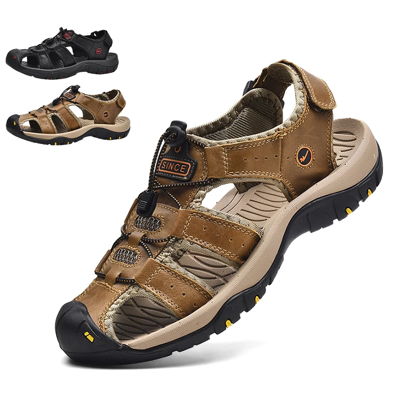 

Double Star Men's Anti-Collision Closed Toe Sandals Outdoor Non-Slip Summer Wading Casual Hiking Beach Shoes