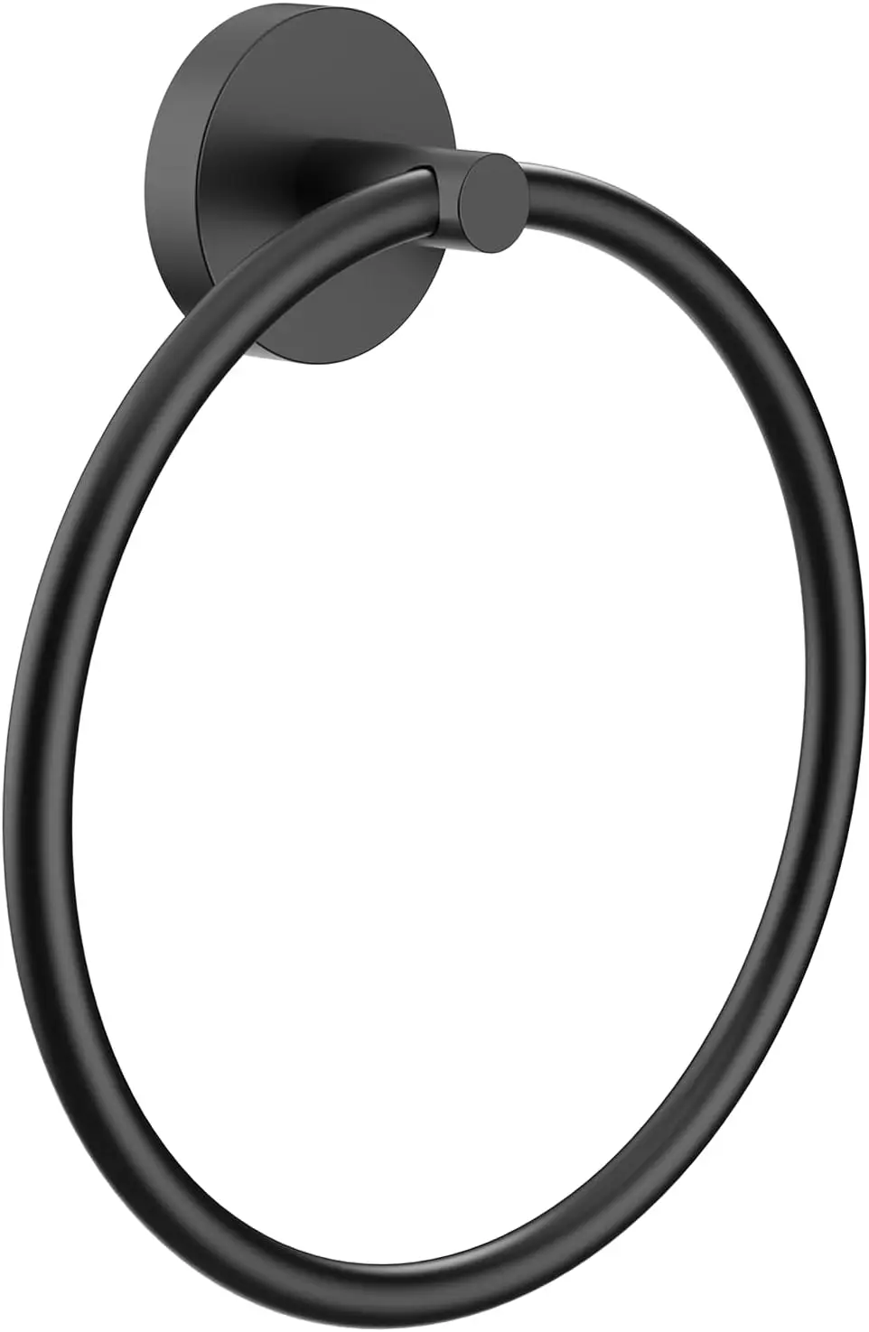 

Matte Black Towel Ring with Screw-in Stainless Steel Hanger for Bathroom Wall