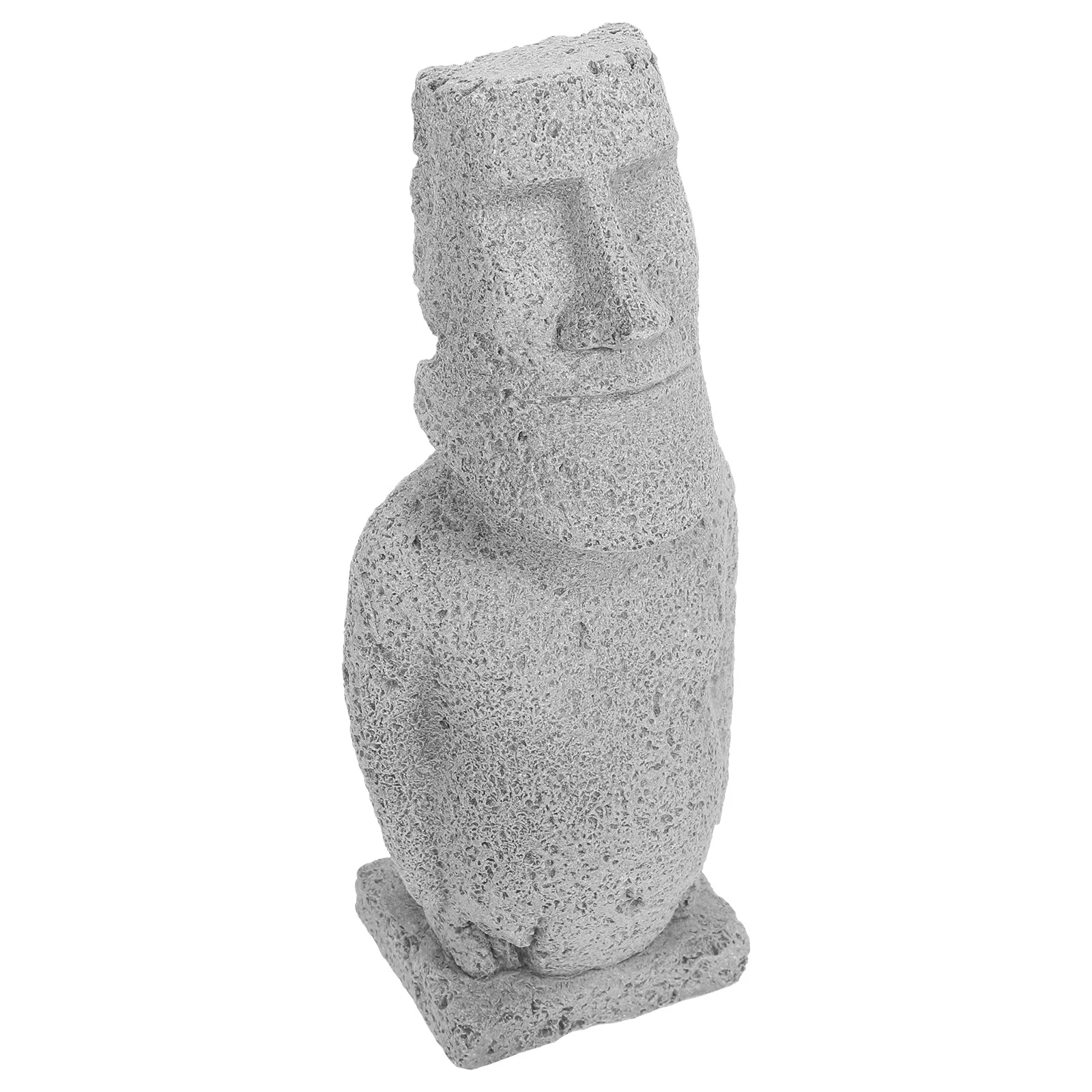 

1pc Simulation Moai Statue Small Aquarium Landscaping Decor Fish Tank Ornament Underwater Stone Sculpture For Garden Desktop