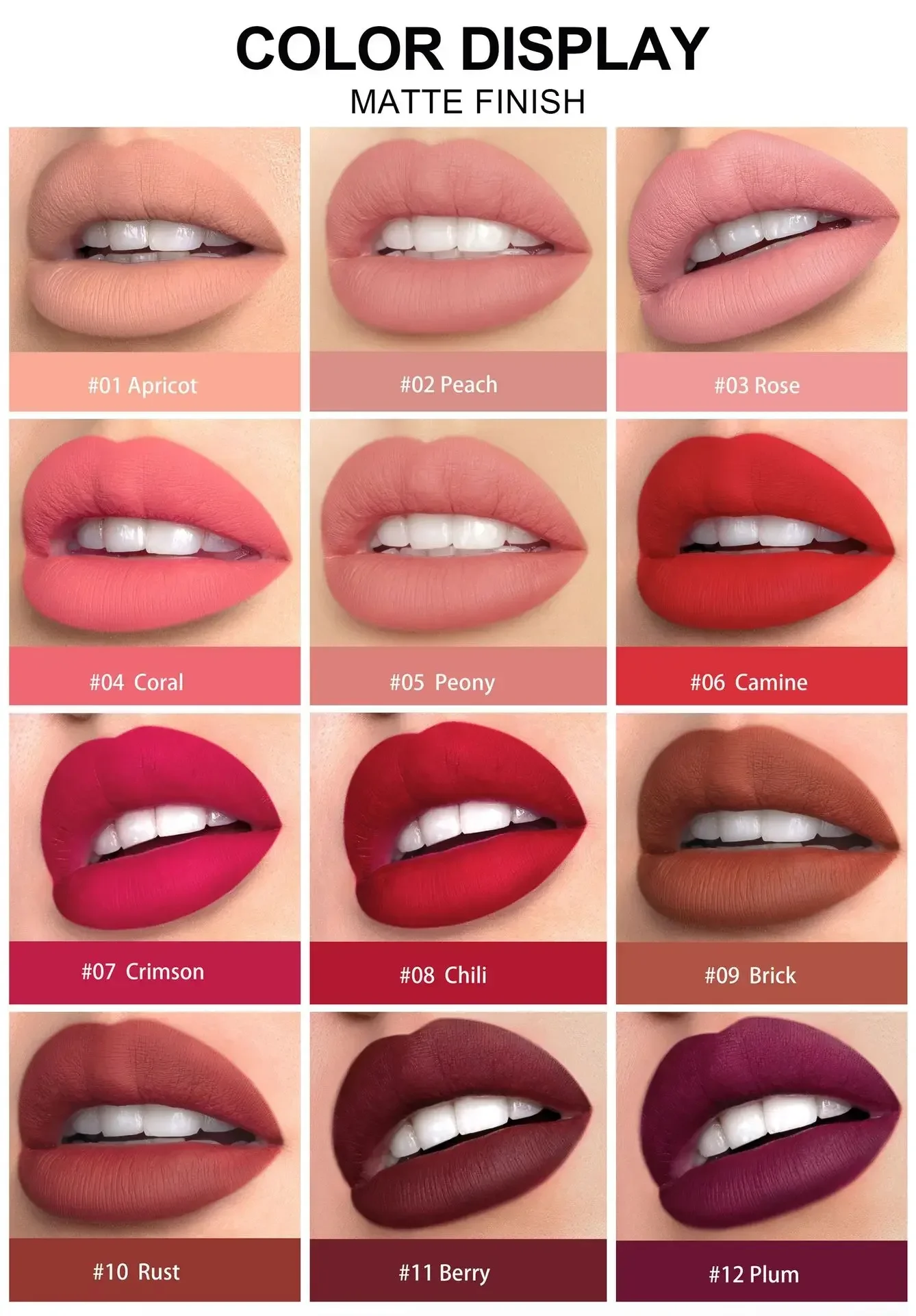 Make-up-Lippenstift-Geschenkset, 12 Stück, mattierter Lipliner, drehbar, leicht zu färben, Lippenstift-Stift, wasserdicht, langlebig, Lipliner-Set, Kosmetik
