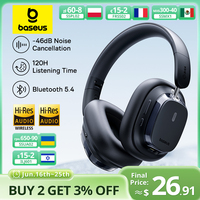 Baseus Bowie 10 Max Wireless Headphones 46dB Hybrid Active Noise Cancellation Earphones Bluetooth 5.4 Hi-Res LHDC 120H Headsets