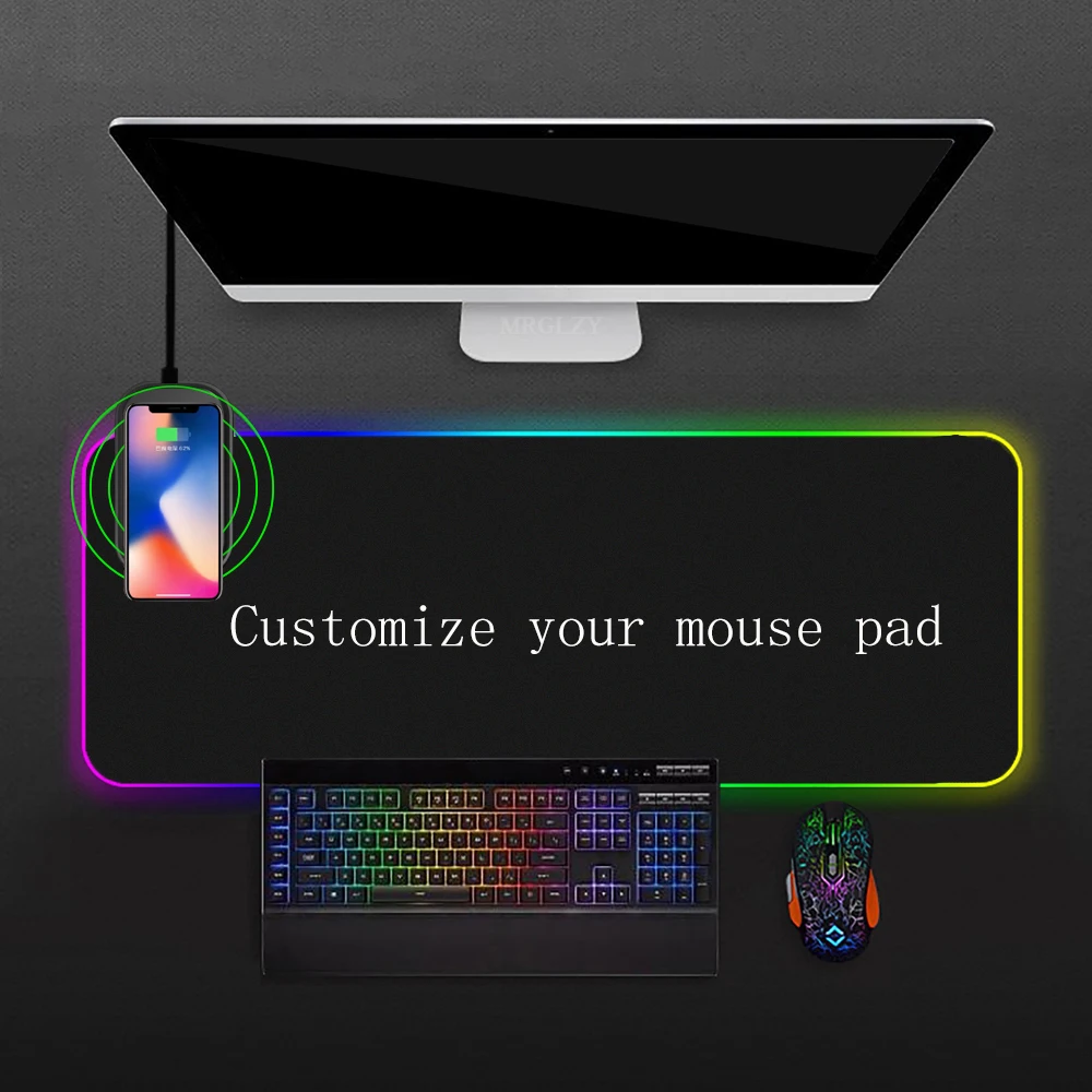 Diy Your Mousepad Customize Wireless Charging Mouse Pad Dropshopping Multiple Sizes Desk Mats Desktop Anime Carpet for Gamers