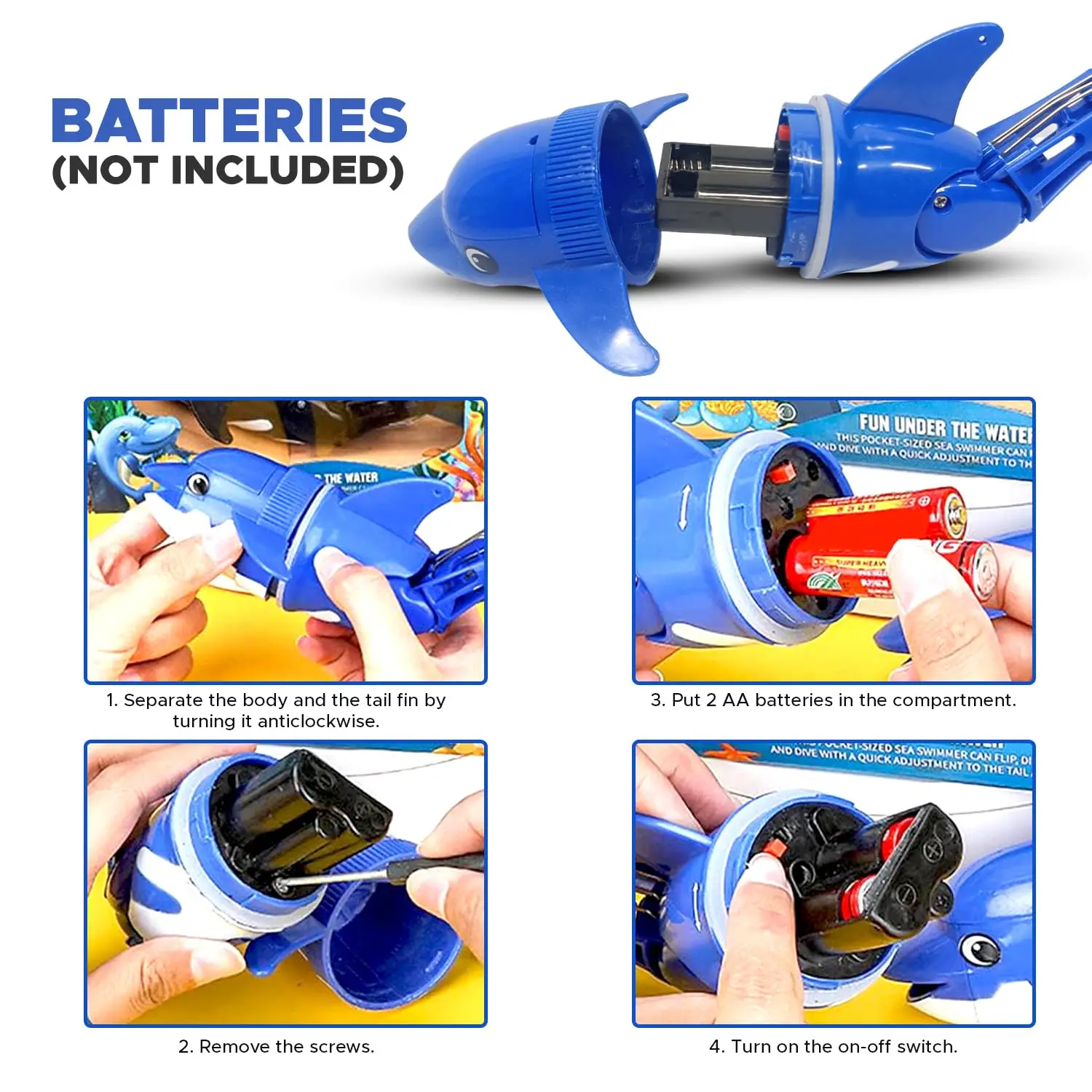 لعبة حمام الدلفين الكهربائية للأطفال - سمكة سباحة متدلية مع ضوء، رذاذ الماء، لعب مائي ممتع، هدية عيد ميلاد للأولاد والأطفال #5