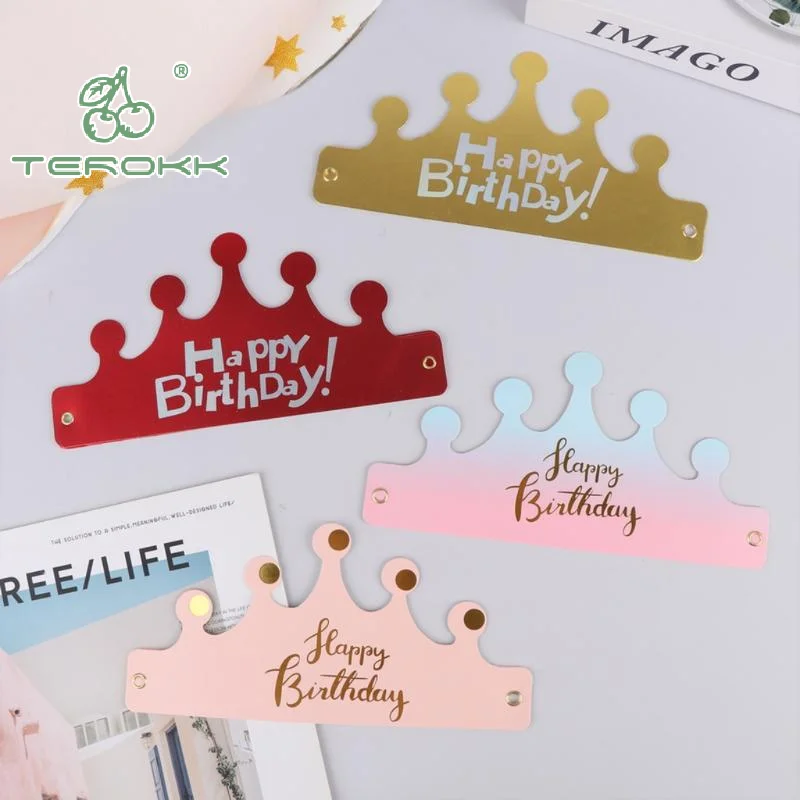 오리지널 25개 DIY 축제 생일 모자, 성인/어린이 파티 장식, 케이크 장식 및 사진 소품