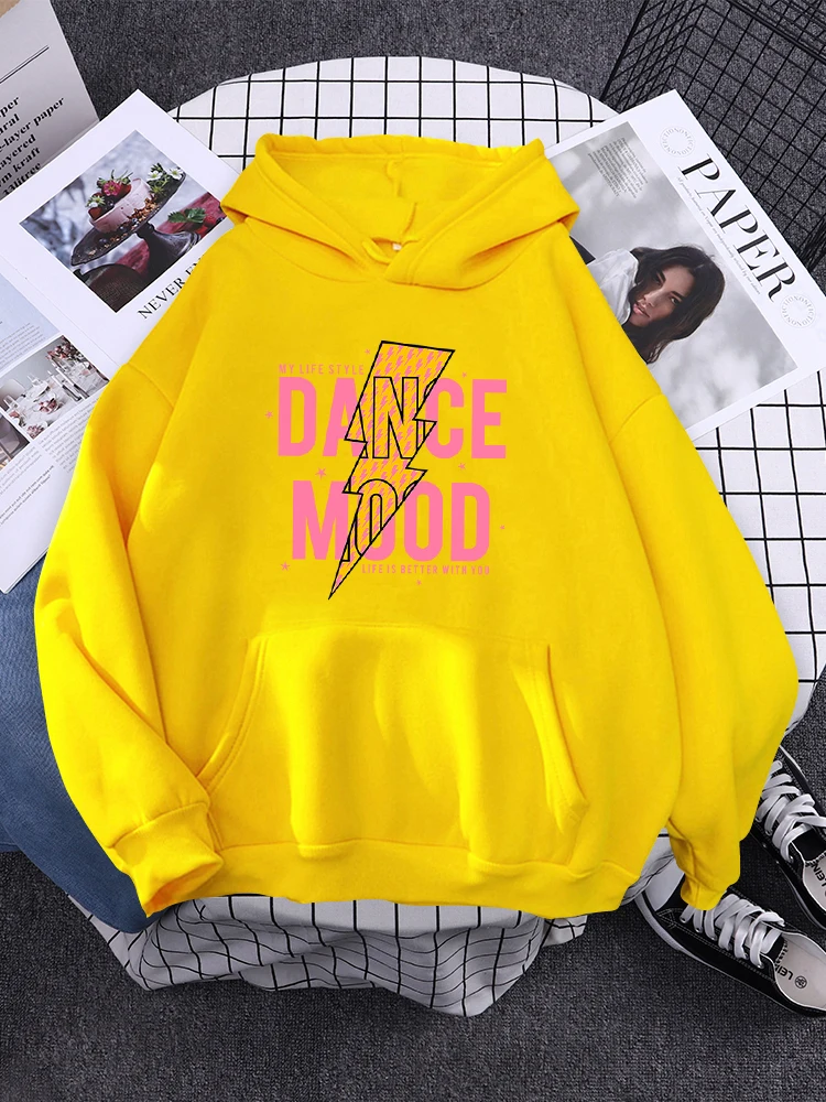 My Life Style Dance Mood Printing Streetwear Womens New Crewneck Hoodies Pocket Autumn Female Hoody Fashion Fitness Clothing