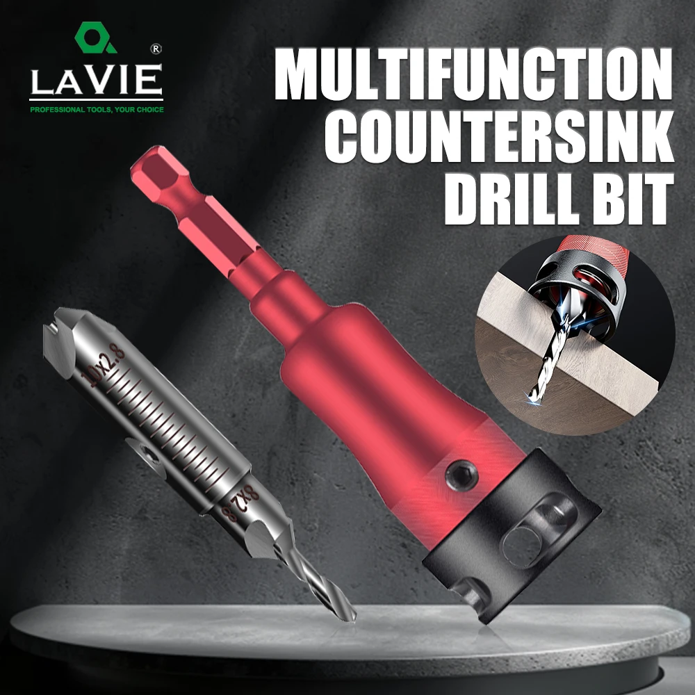 

LAVIE Efficient Depth Limiting Drill Bits for Metal and Wood Easy Installation and Removal with Quick Connect Design CH339L