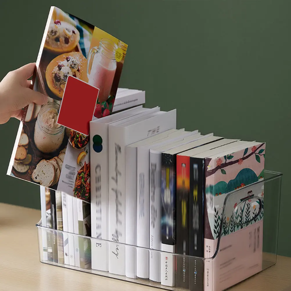 

Набор из 2 прозрачных контейнеров для хранения книг, настольный органайзер для документов, журналов, файлов и канцелярских принадлежностей, экономящий место на рабочем столе