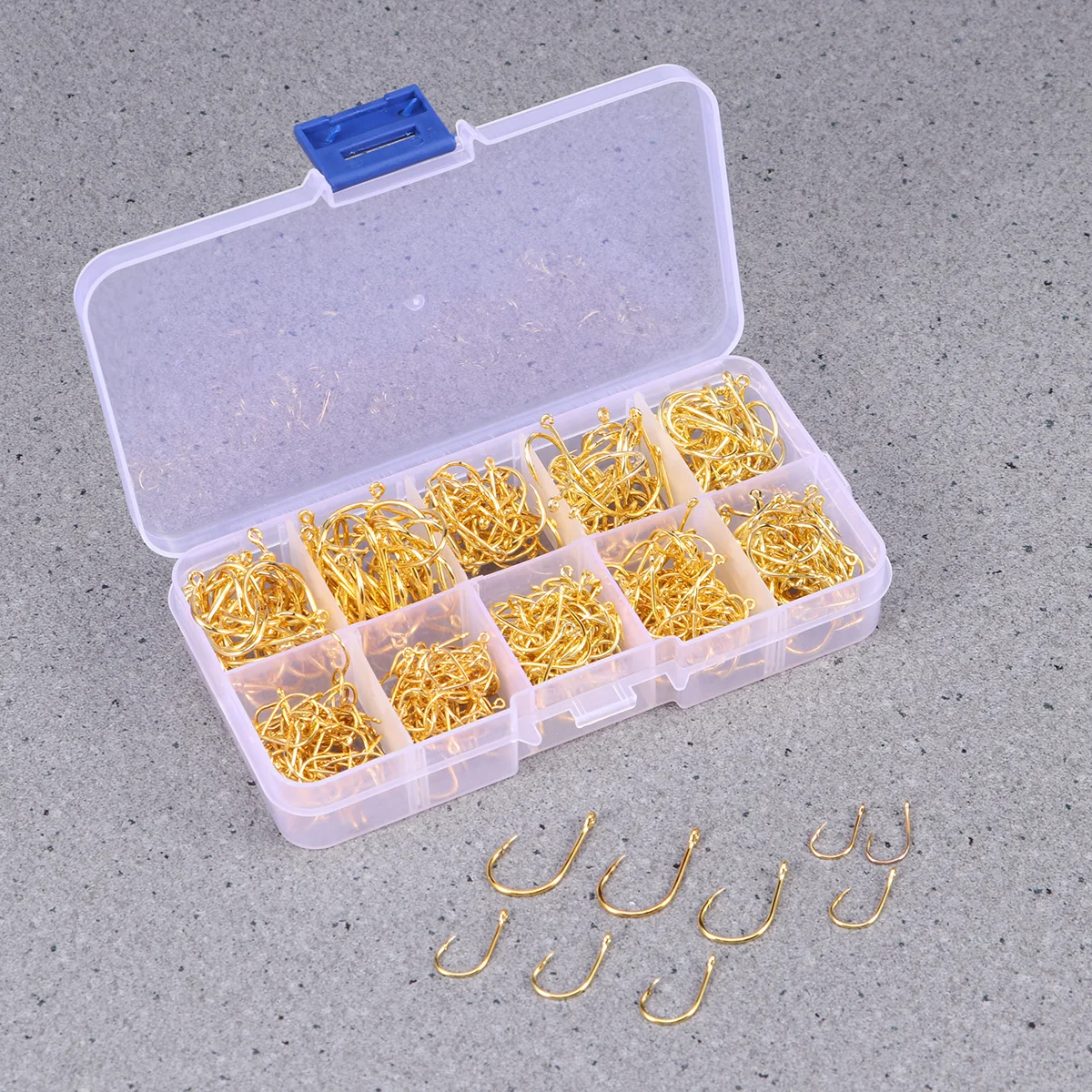 

500pcs Golden Fishing Hooks High Carbon Steel Perforated Bass Pike Salmon Muskie Herring Crappie Snapper Tackle For