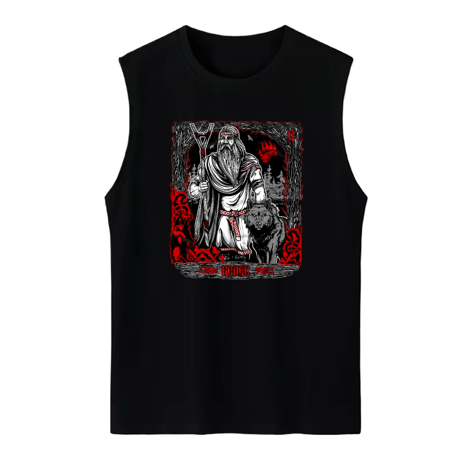 Vintage Ancient Slavs God Veles Pagan Myth Tanktop 100% Cotton O-Neck Summer Casual Mens Vests Sleeveless Tee Shirt Streetwear