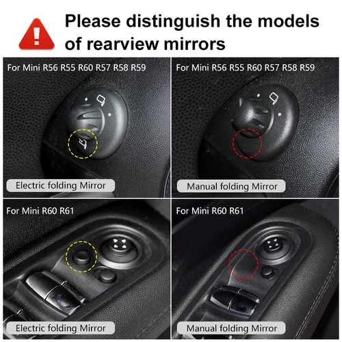 Imagen 2 del producto Carcasa para espejo retrovisor de coche, accesorios decorativos exteriores para Mini Cooper R55 R56 R57 R58 R59 R60 R61 ABS