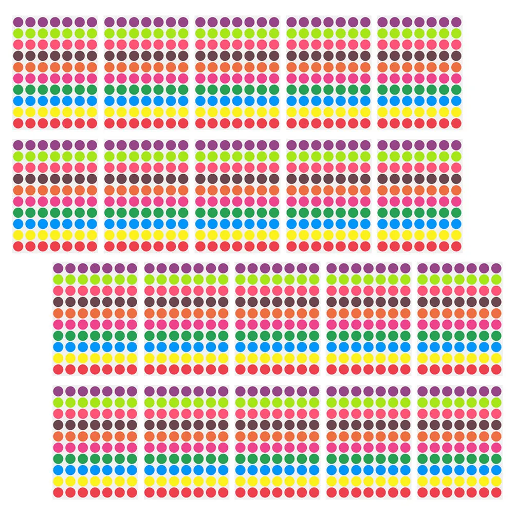 

20 Sheets 1400pcs Blank Dot Stickers Colored Round Adhesive Labels for Price Tagging Envelope Sealing Small Circle Stickers