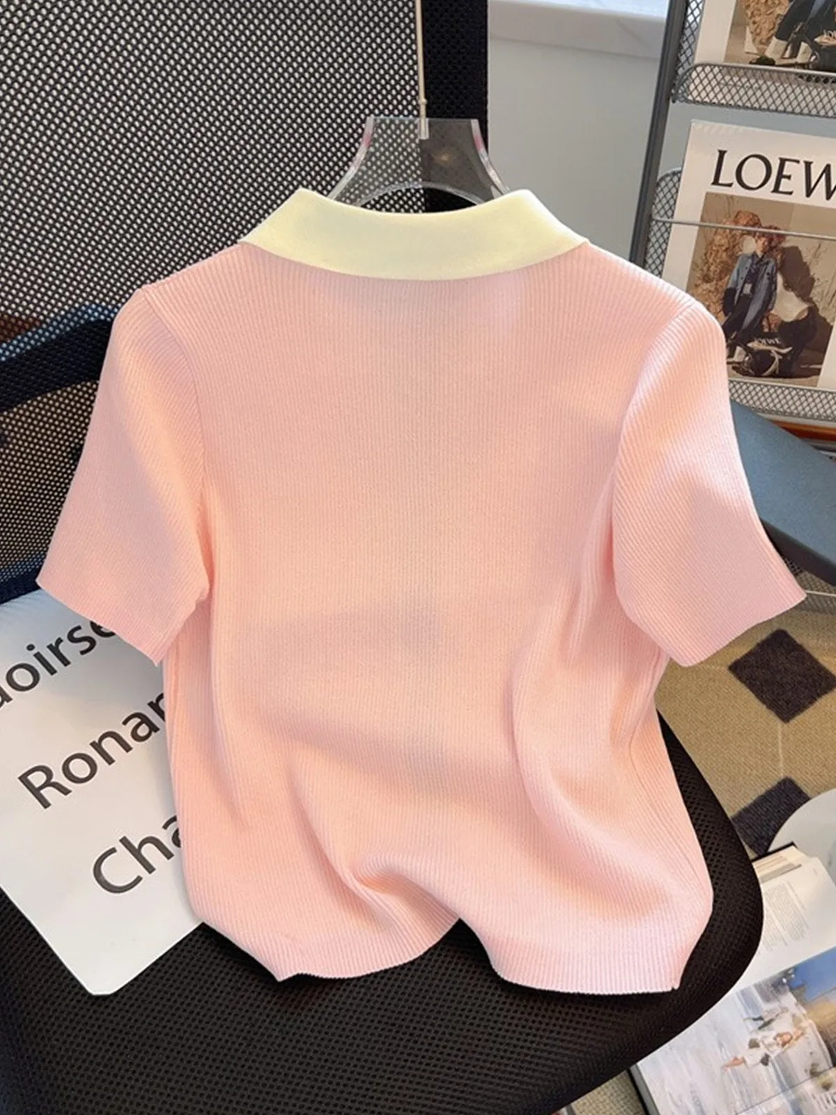 قميص Dopne Color Blo Ne Knitwear فضفاض مناسب للصيف مقاس كبير للنساء مريح ومسامي كاجوال #4