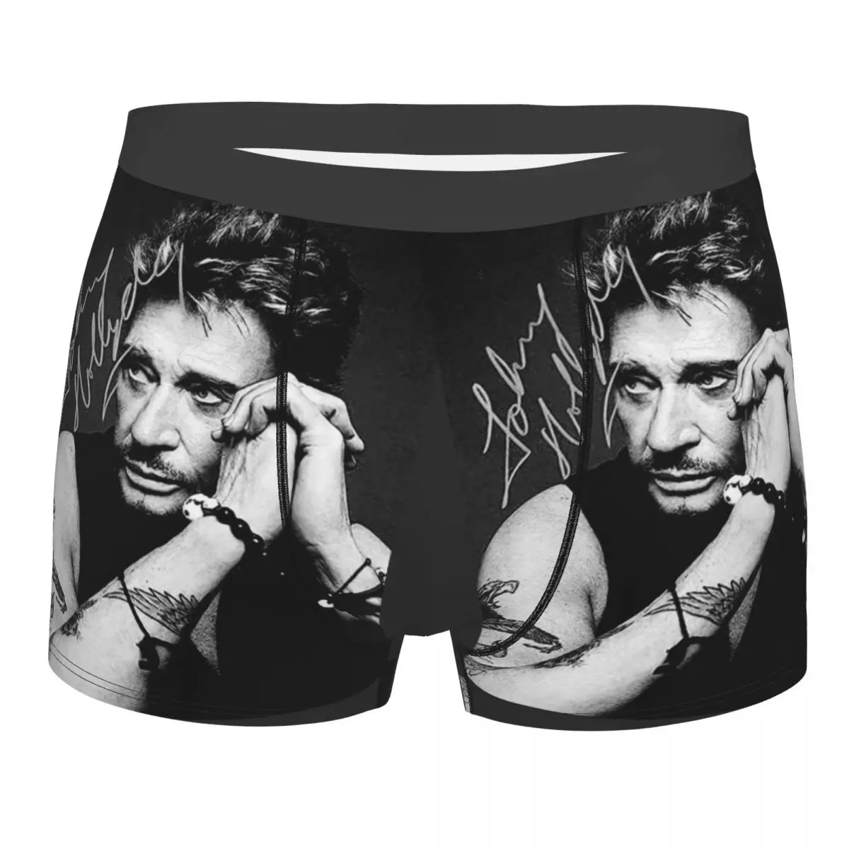 

France Rock Singer Crew Johnny Hallyday Man's Boxer Briefs Underwear Highly Breathable High Quality Gift Idea