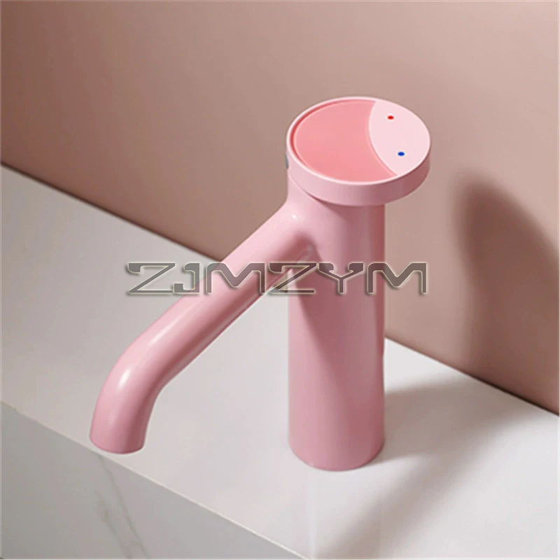 Multi-color Basin Sink Faucet Brass Deck Mounted Hot Cold Water Mixer Lavatory Sink Tap  Creative Art Washbasin Faucet
