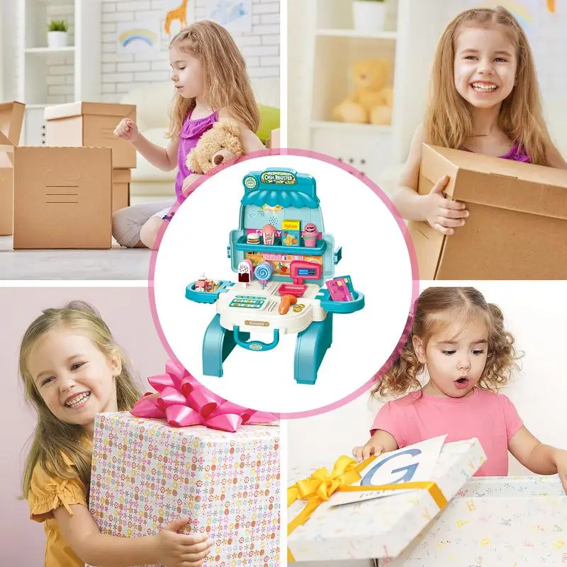 Multifuncional Supermercado Play Set para Crianças, Finja jogar comida, Mercearia, Playset interativo educacional