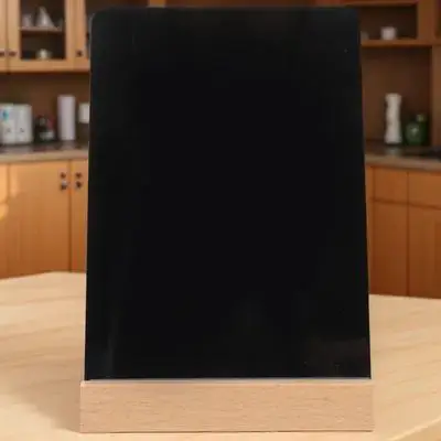 Reusable Small Wood Message Board Chalkboard Sign A6 Size Portable Desktop Home Bar Display Board Reusable Blackboard