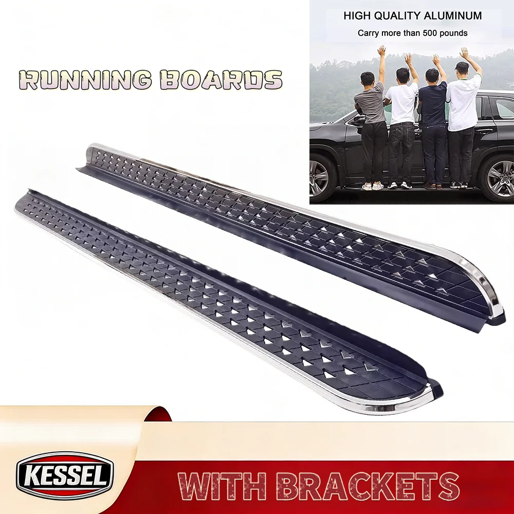 

2PCS Aluminum Running Boards Side Step Fit for VW Volkswagen Touareg 2011-2018,Fixed Door Side Pedal Bar Protector with Brackets