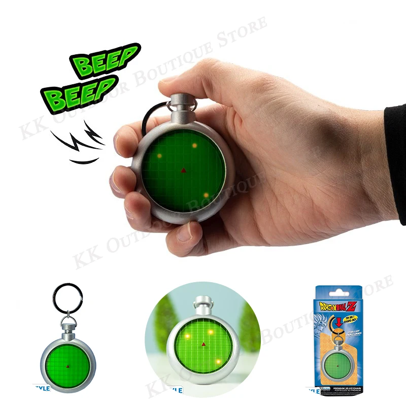 

Dragon Ball Z Radar Anime Figure Keychain Dragon Ball Radar Set 3D Light Sound Metal Rubber Figurine Model Toys Gift
