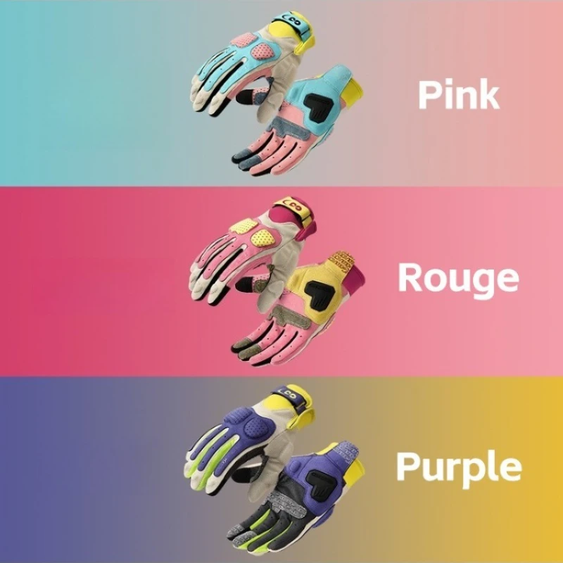 

Summer Breathable Motorcycle Gloves Touch Screen Men Women MTB Bike Gloves Macaron Color Motorbike Riding Bicycle Gloves