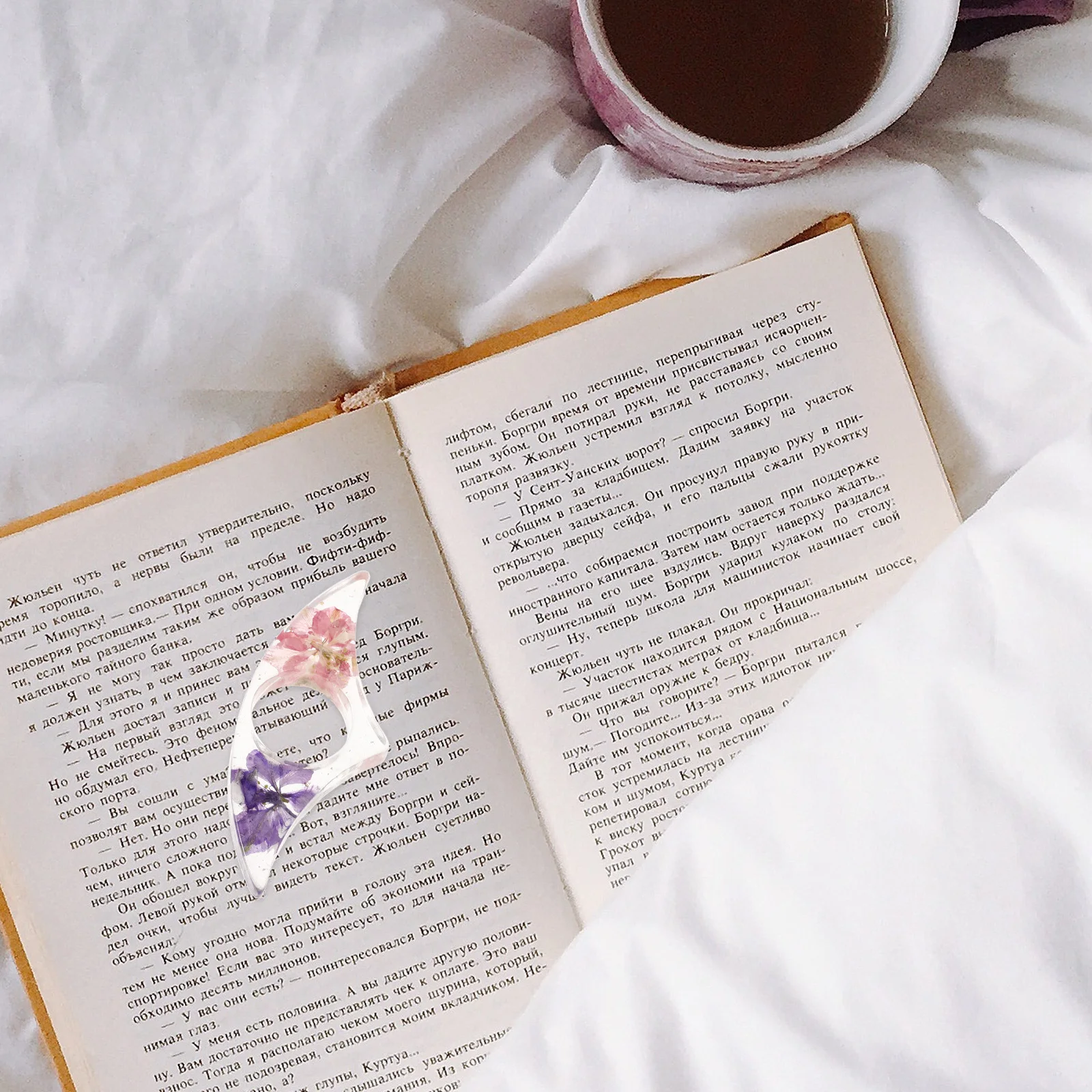 

Cow Horn Finger Ring Bookmark Dried Flower Resin Thumb Page Holder For Reading Portable Book Accessories Student Essentials