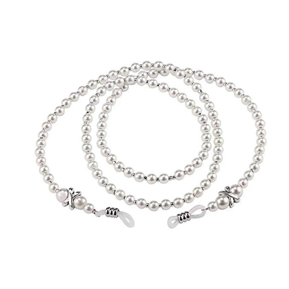 

2pcs Pearl Glasses Chain Sun Eyewear Safety Strap Cord Retainer Holder Women Pearl Beaded Fashion Charming Ideal Decorate
