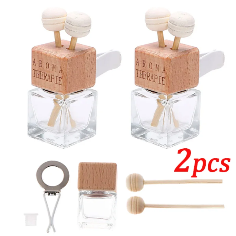 8ml Car Air Freshener Perfume Clip Empty Glass Bottle Fragrance Ornament Vent Outlet Diffuser Empty Essential Oil Glass