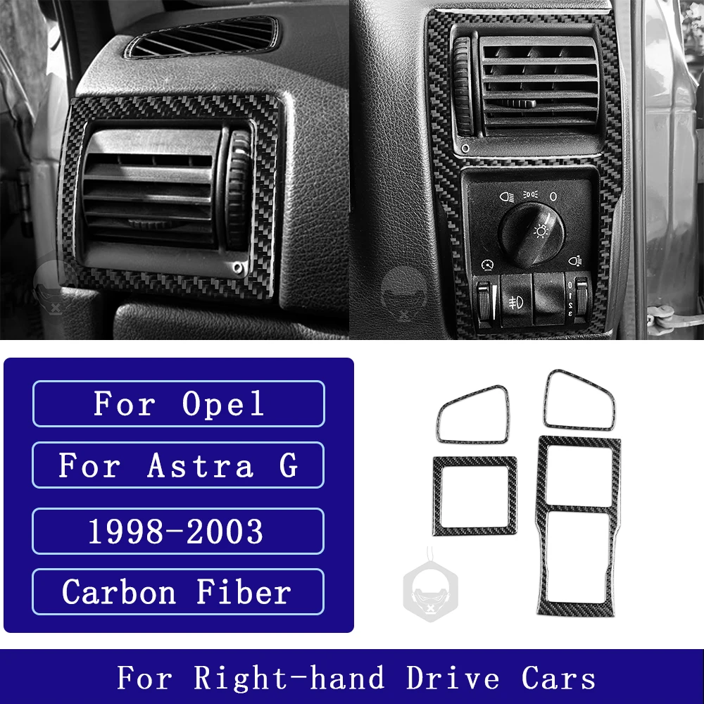For Opel Astra G 1998-2003 Carbon Fiber Instrument air vent Panel Trim Cover Car Accessories Interior Decorative Stickers