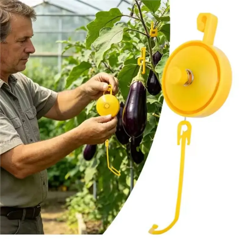 [A92P!】 Heavy Duty Adjustable Plant Yoyo Grow Hanger Indoor Plant Climbing Fixture Hook Support With Stopper(Pack Of 10)