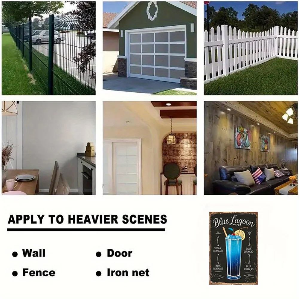 لافتة كوكتيل من الألومنيوم باللون الأزرق، ديكور فني جداري ثنائي الأبعاد بنمط عتيق، هدية مثالية، لوحة ملصق ريترو للمطبخ، غرفة الألعاب