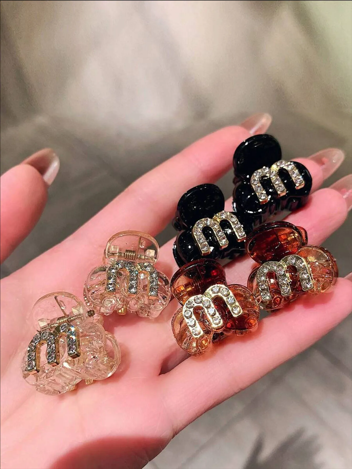 Neue Acryl Strass Pony Seite Haar Clip Stirn Clip Glänzenden Kopfschmuck Haar Clip Greifen Frauen Mädchen Haar Stil Zubehör – Detail 4