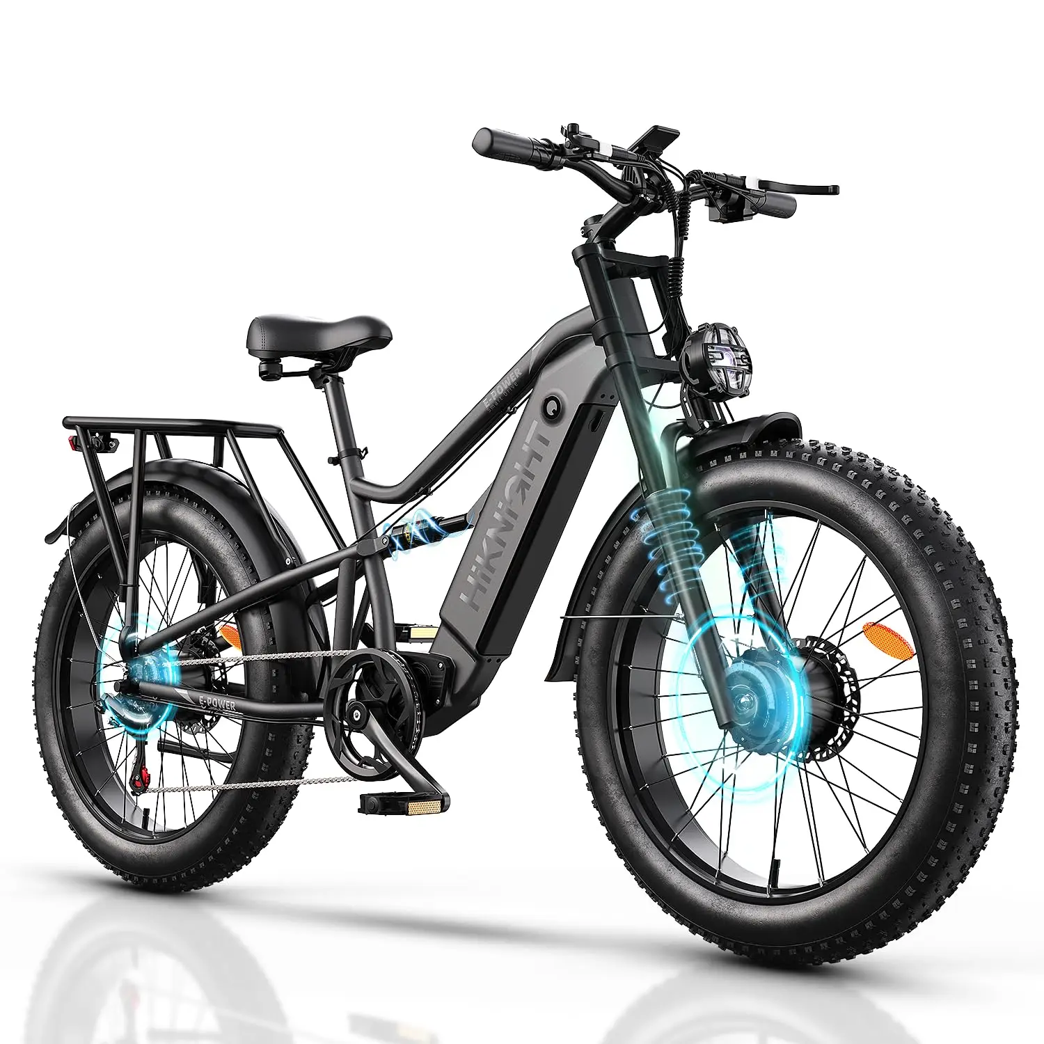 

Dual Motor Electric Bike Peak 3000W, 52V 20AH Battery E Bike for Adults 26 Inch Fat Tire Mountain Electric Bicycle, Customized