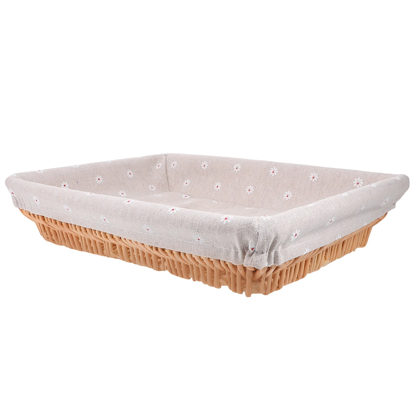 

Woven Basket Linen Wicker Storage Bread Fruit Snacks Organizer Kitchen Rustic Display Basket Bread Baskets for Serving
