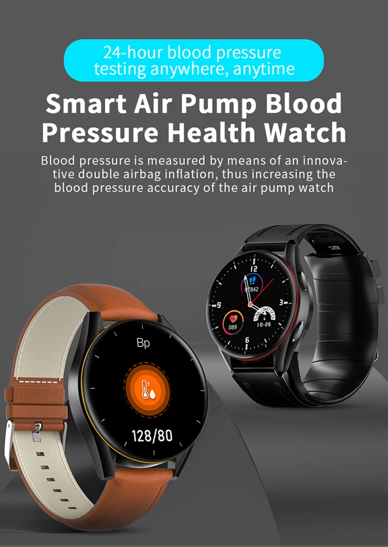 Smartwatch Fitness avec moniteur de fréquence cardiaque et de pression artérielle, bracelet intelligent pour hommes et femmes