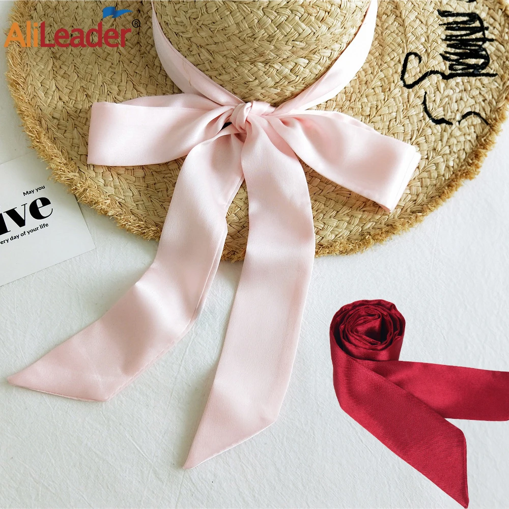 

Fashion Handle Bag Ribbons Hair Headband Scarf For Women Lightweight Skinny Neck Tie Silk Feeling Head Scarves 37.4*1.5 Inches
