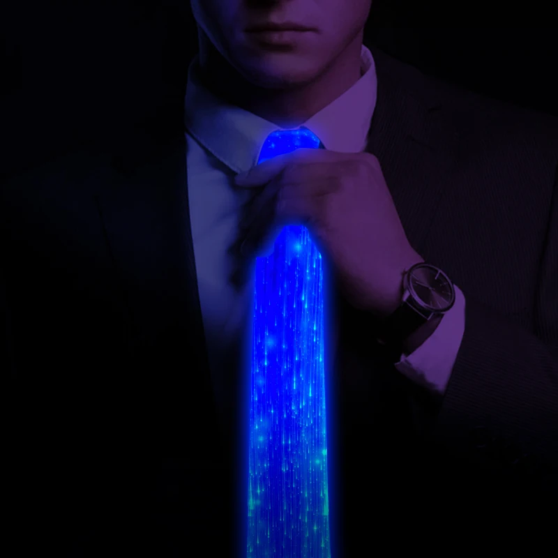 

2023LED Light Up Neck Tie,USB Rechargeable Glow Necktie for Men,Optical Fiber Luminous Novelty for Festival Rave Party Christmas