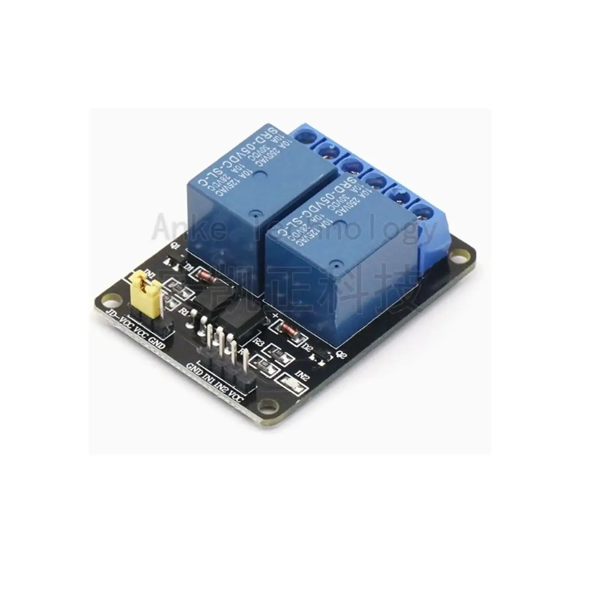 

2-channel Relay Module, Single-chip Microcomputer Development Board, Relay Expansion Board with Optocoupler Protection, 5V