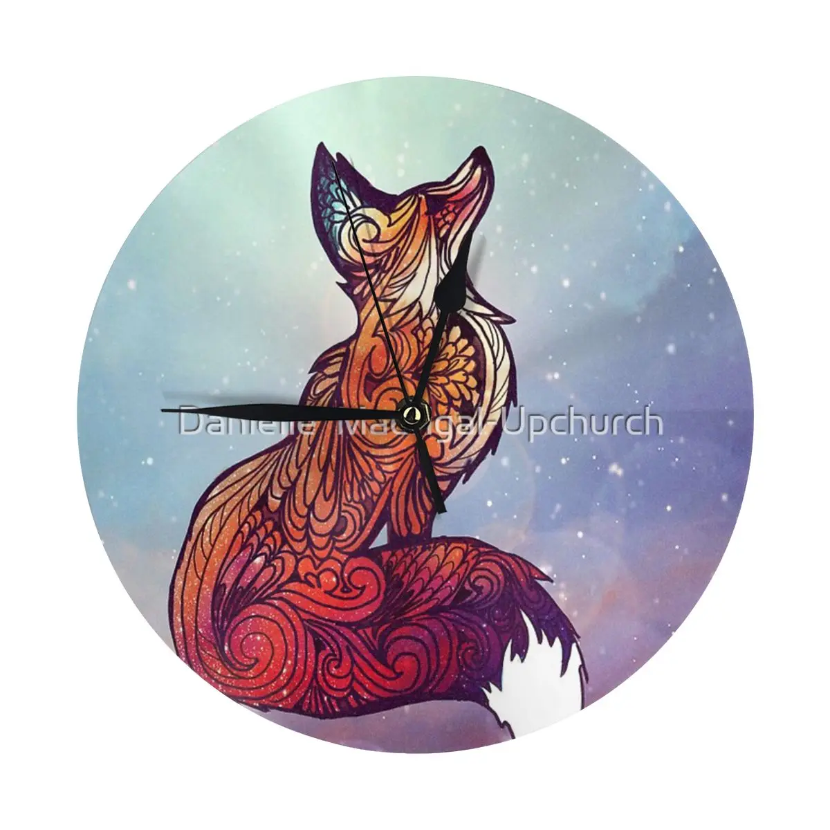 Настенные часы Space Fox, декоративные круглые часы для комнаты с украшением Настенные часы Space Fox, декоративные круглые часы для комнаты с украшением