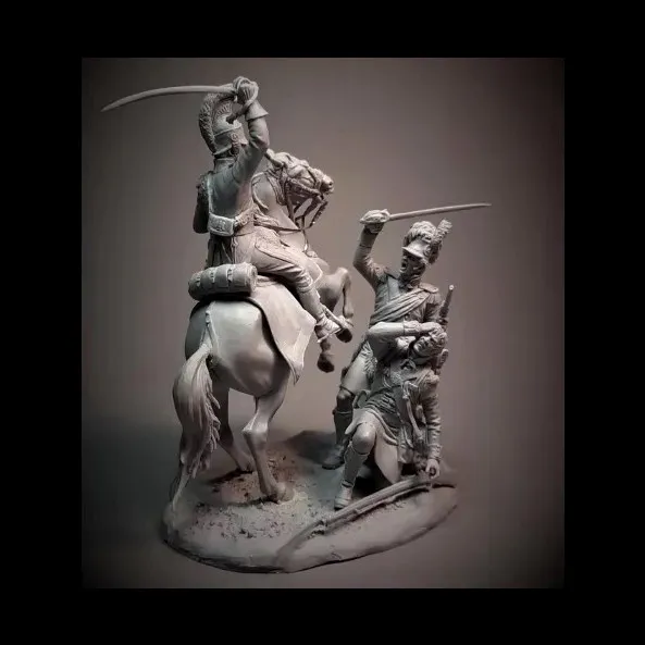 

1/32 60mm Napoleon era cavalry (complete set) resin soldier white mold A-2234