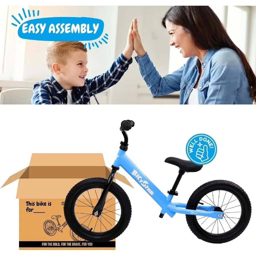 14 Inch Balance Bike for 3-6 Year Old No Pedals Air Rubber Tires Adjustable Height Pedalless Bicycle for Boys Girls Green