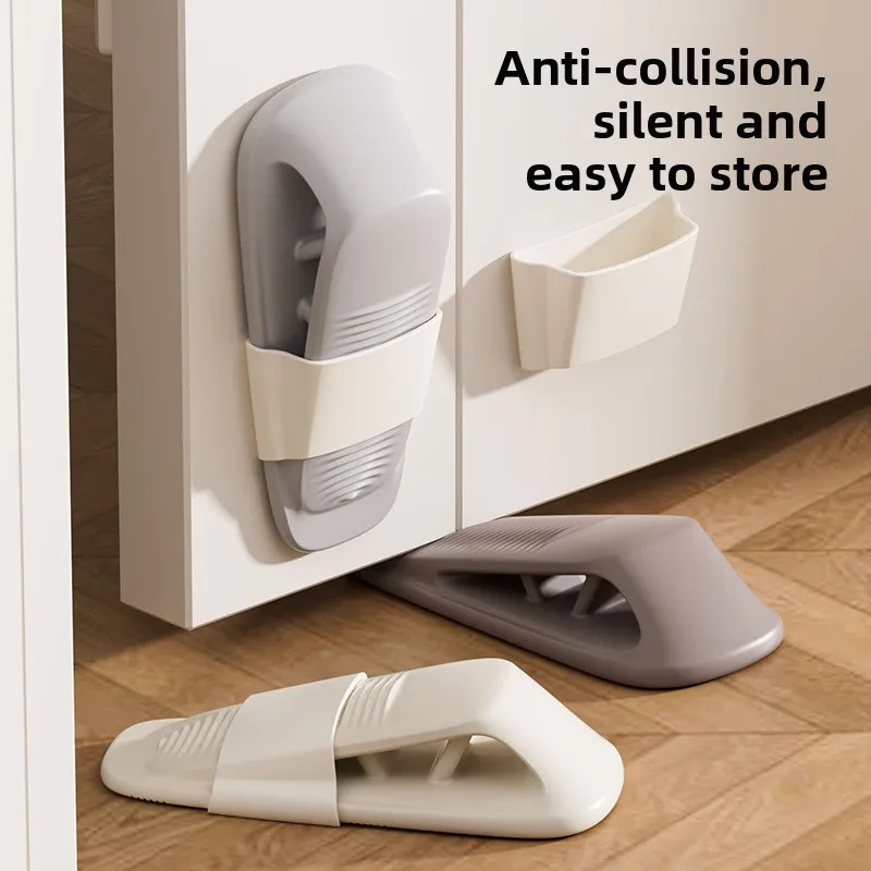 Silicone door plug anti-collision door stopper, light and durable creative design, white gray coffee color optional