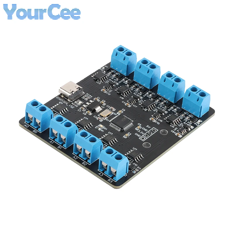 USB to 8 Channel Way RS485 Serial Port Board Type-C to Multi-channel Uart Hub RS485 Module YR-6028