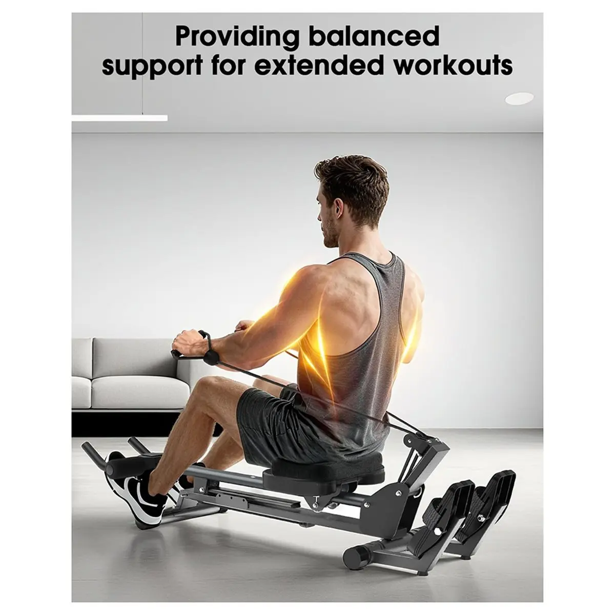 giftnew Memory Foam Rowing Machine Seat Cushion - Anti-Slip with Straps - Tailbone Pain Relief Pad 3-Inch Thick Memory Foam